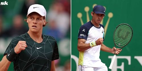 Jannik Sinner (L) and Alex de Minaur