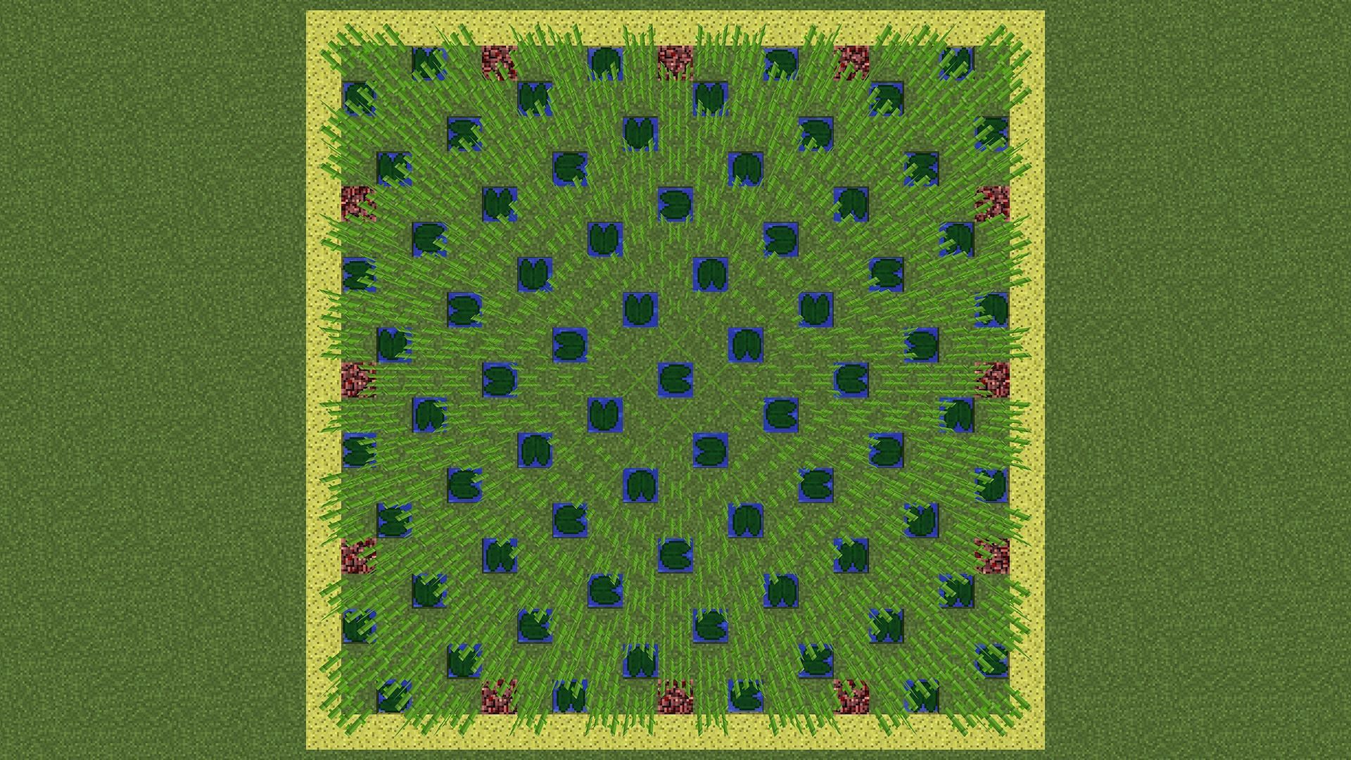 Using a checkerboard pattern can produce more yield in the same area (Image via minecraft.fandom.com)