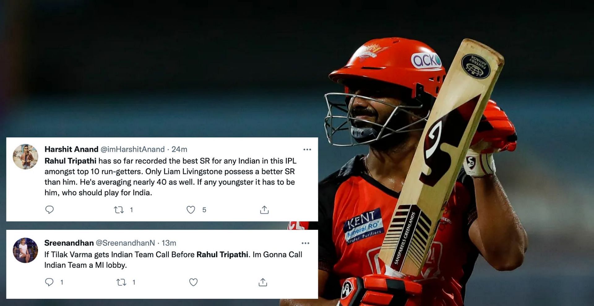 Rahul Tripathi played a fine knock against Sunrisers Hyderabad (Credit: Twitter)