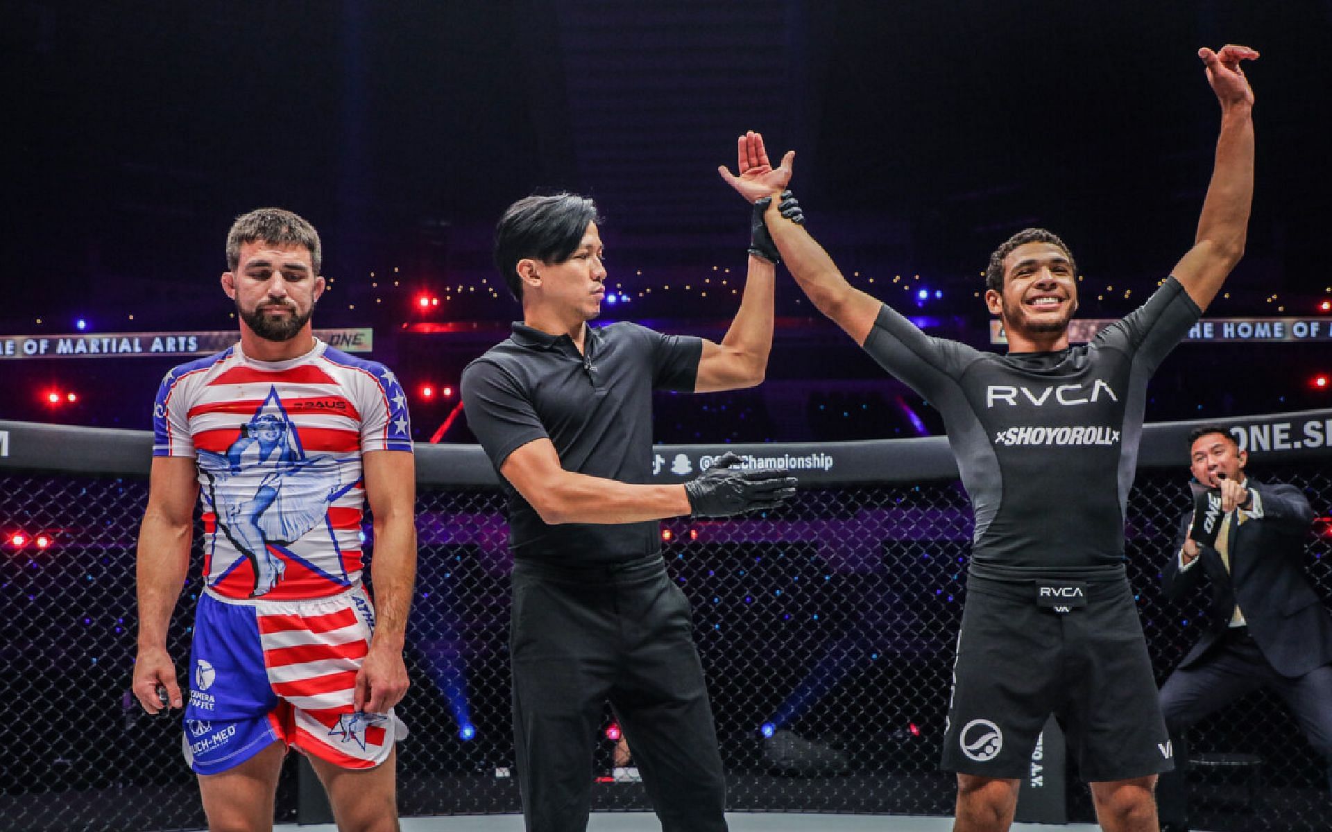 Tye Ruotolo (right) wants to get into an MMA match against Garry Tonon (left). [Photo ONE Championship]