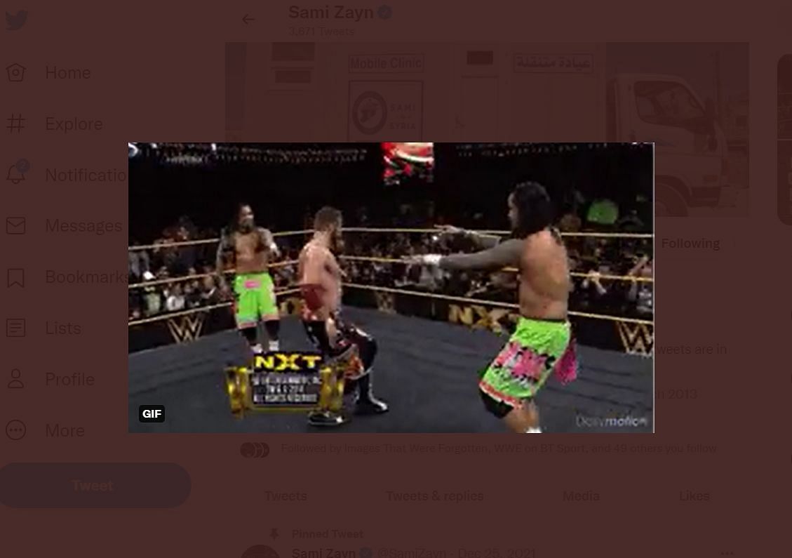 A screengrab of Zayn and The Usos dancing on NXT.