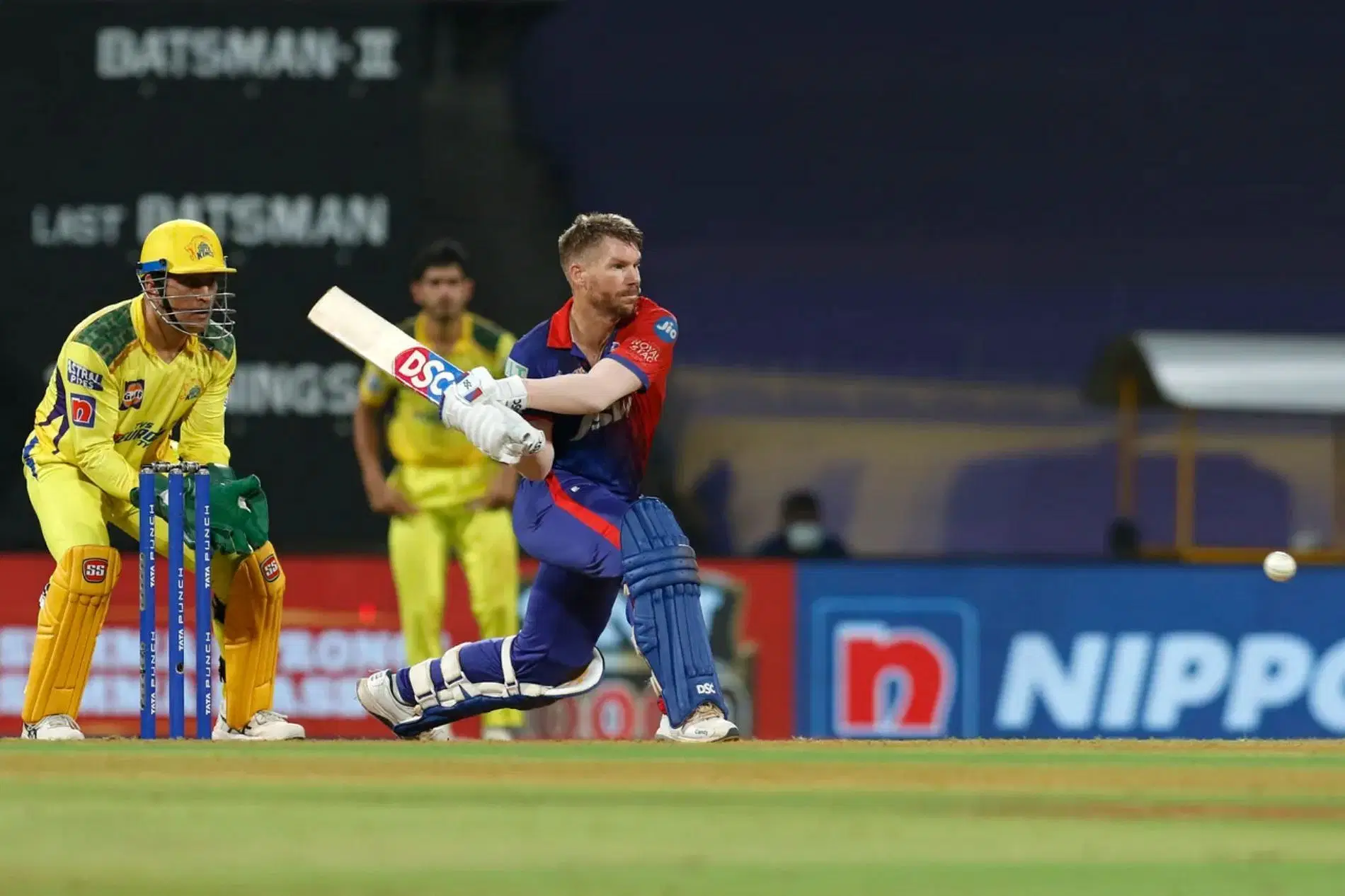 David Warner batting against Chennai. Pic: IPLT20.COM