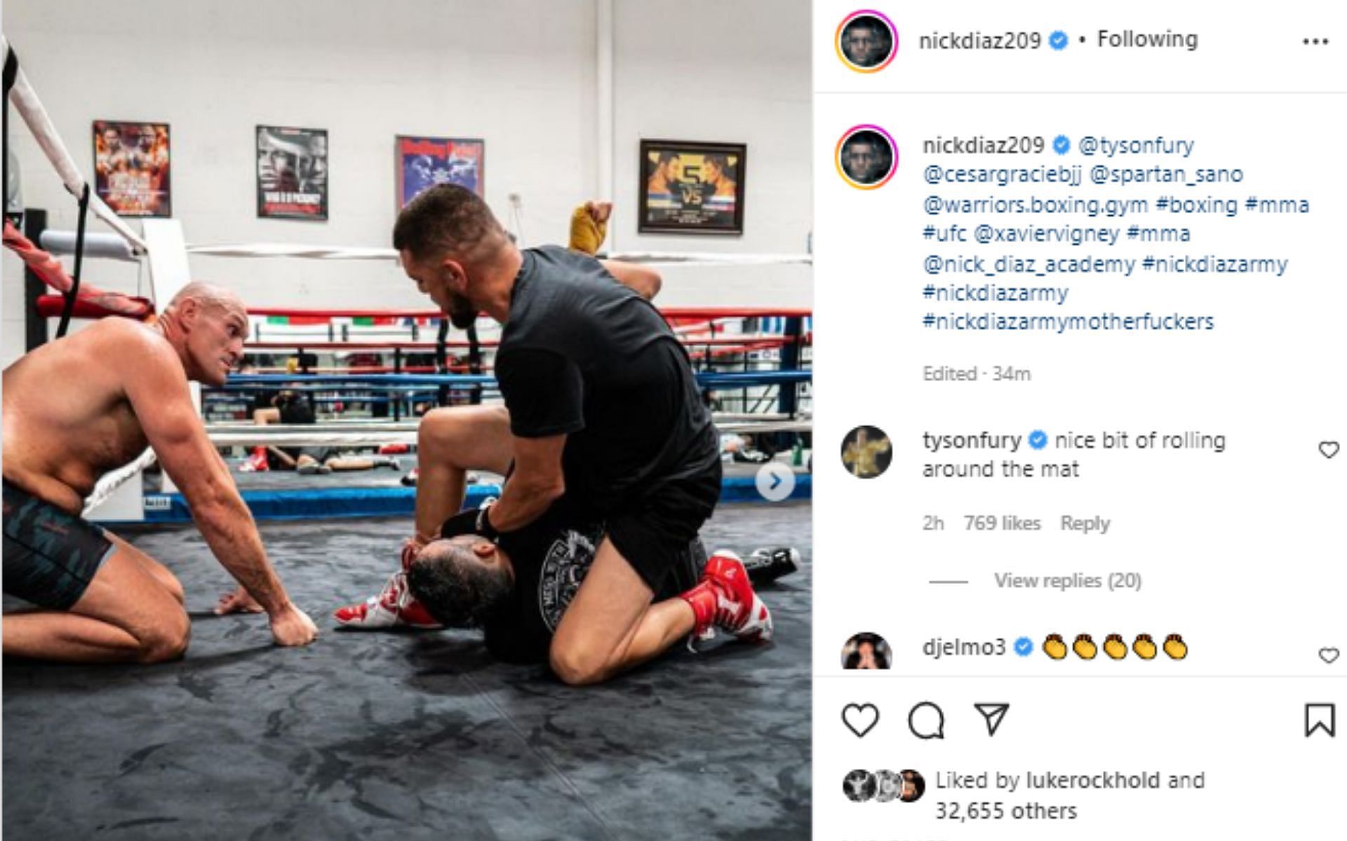 Tyson Fury and Nick Diaz training together