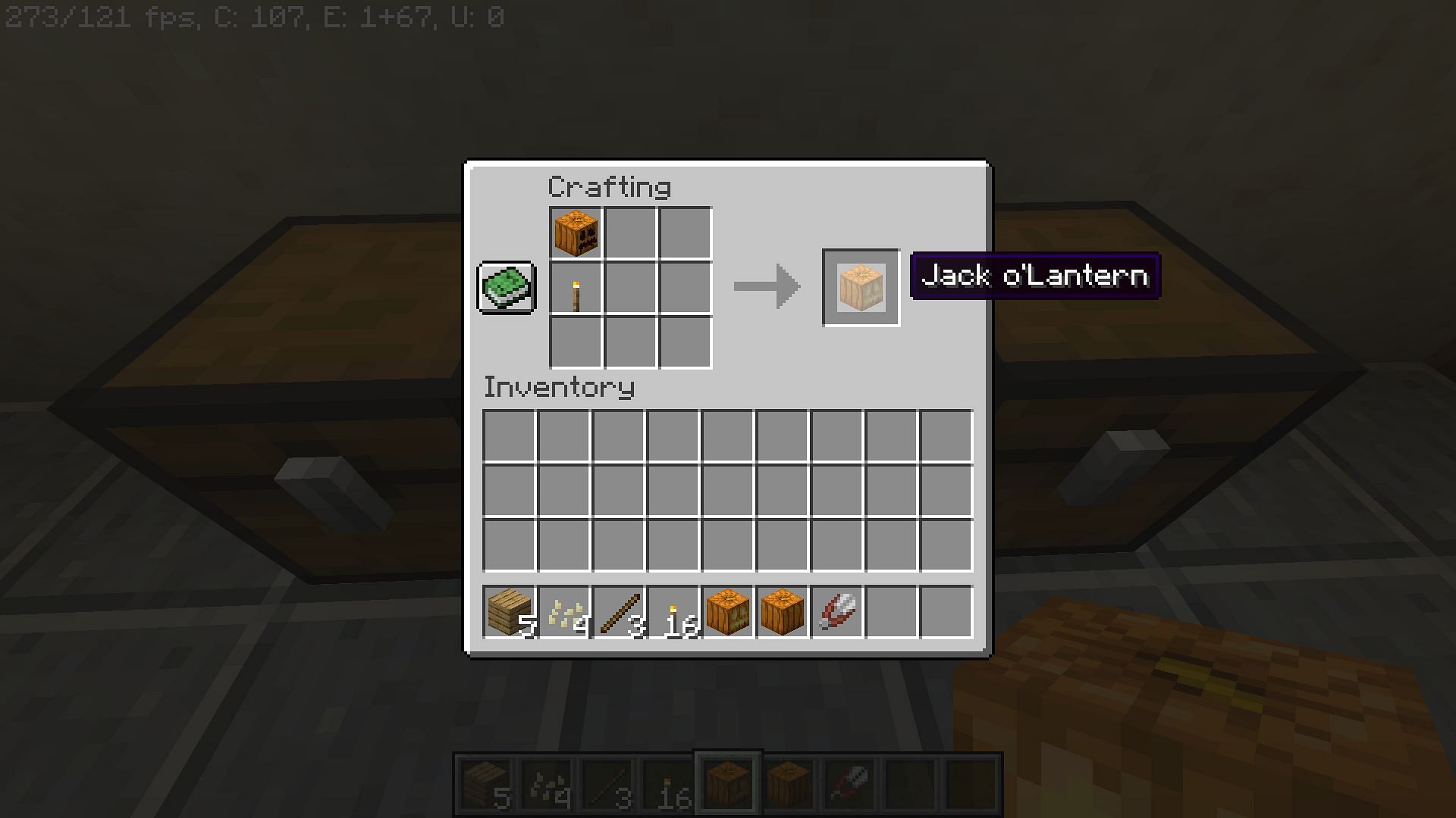 Crafting recipe for the block (Image via Minecraft)