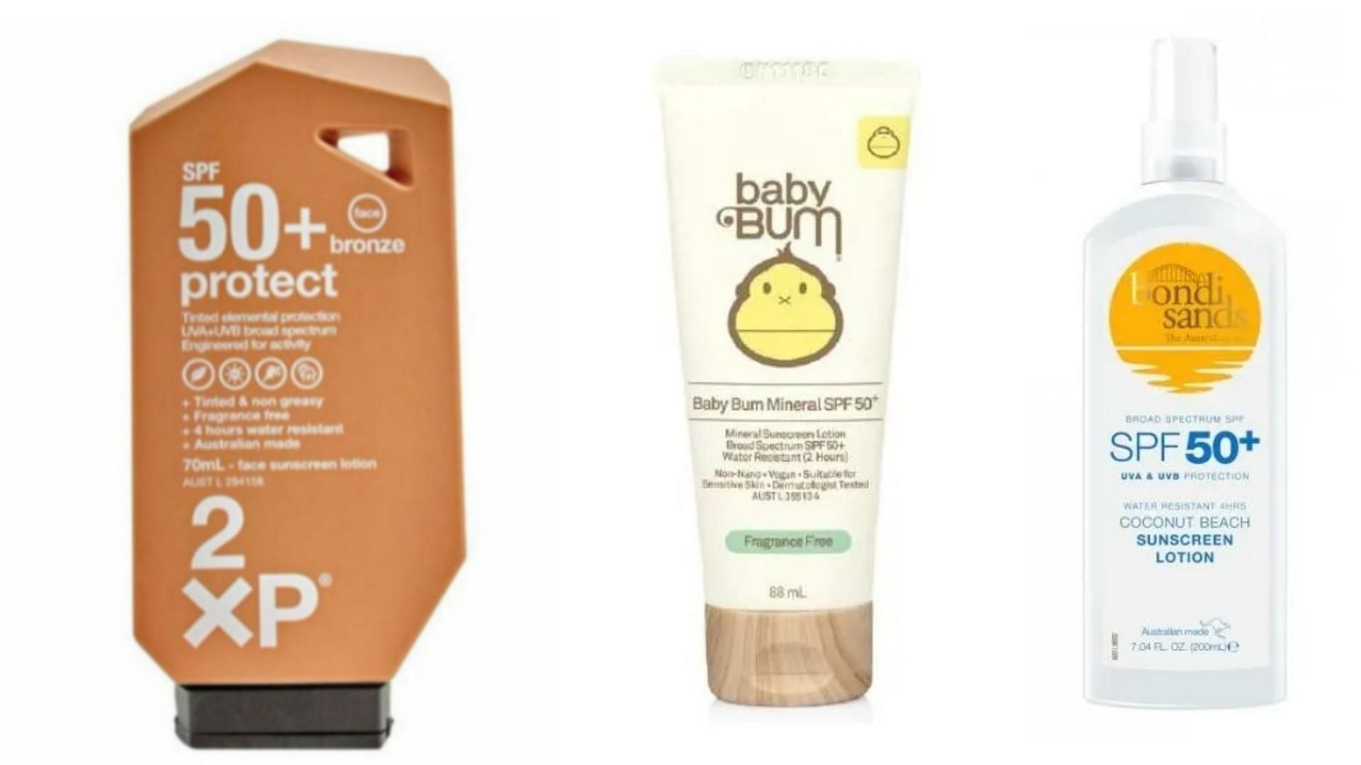 Other sun-protectants which have been recalled in Australia (Image via Shutterstock and Amazon)