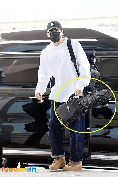 Jungkook SNS  on X: Dispatch Korea has posted Jungkook's airport  departure video and pictures on Instagram with the caption: “⭐️ Jungkook's  clothing, bag, and shoes are all from Calvin Klein Jeans”