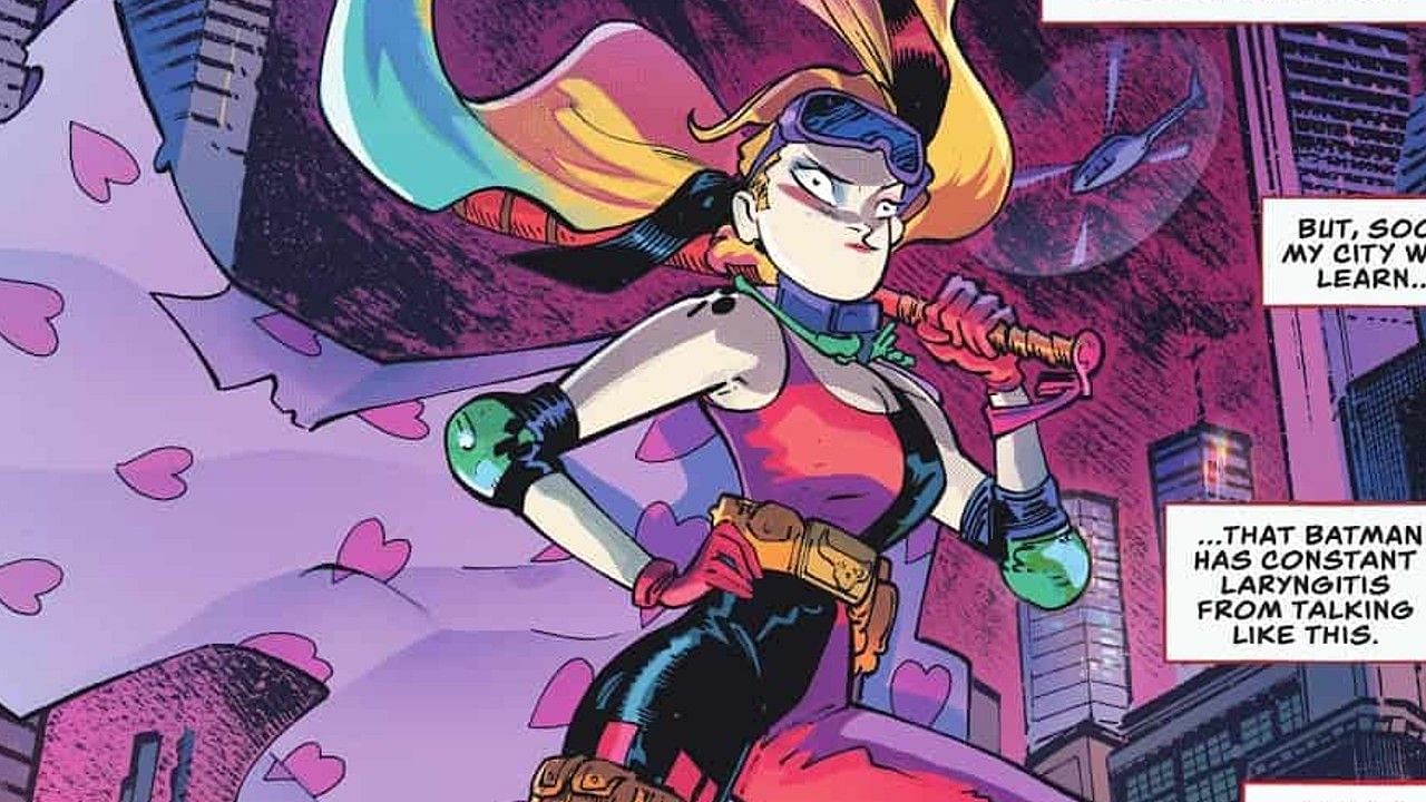 Harley tries her hand at heroism (Image via DC Comics)