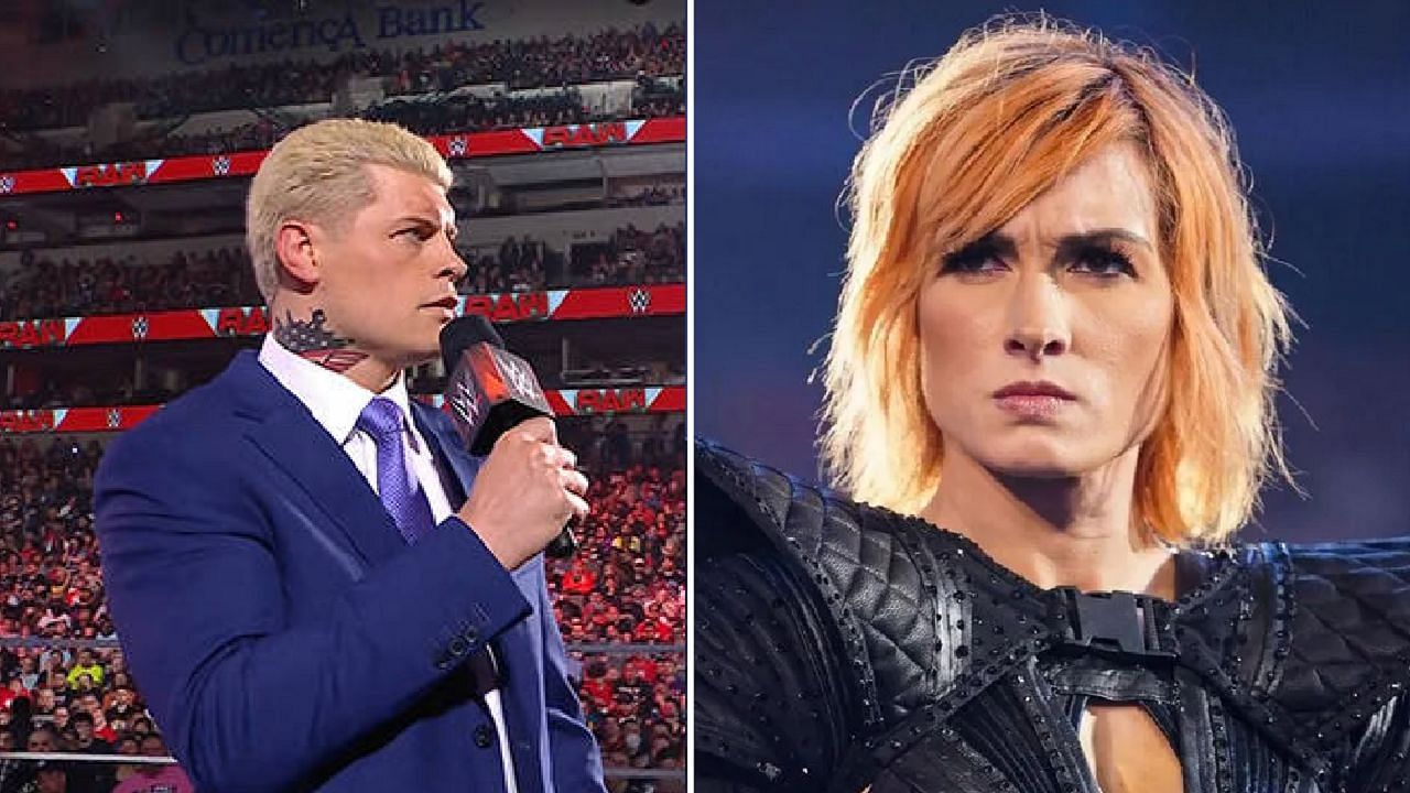 Cody Rhodes evaded a Becky Lynch attack after RAW