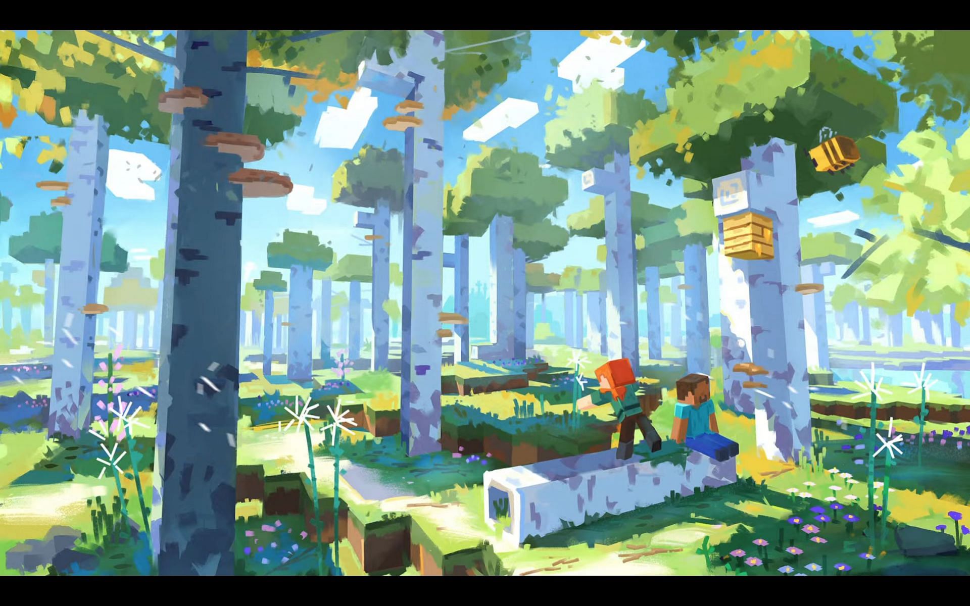Concept art of the new Birch forest (Image via Mojang)