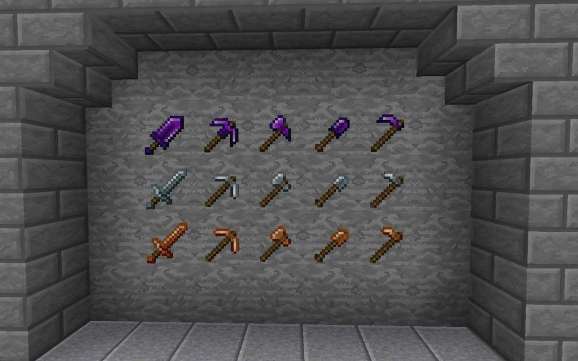 New gear types provided by additional materials in Mystical World (Image via Minecraft Amino)