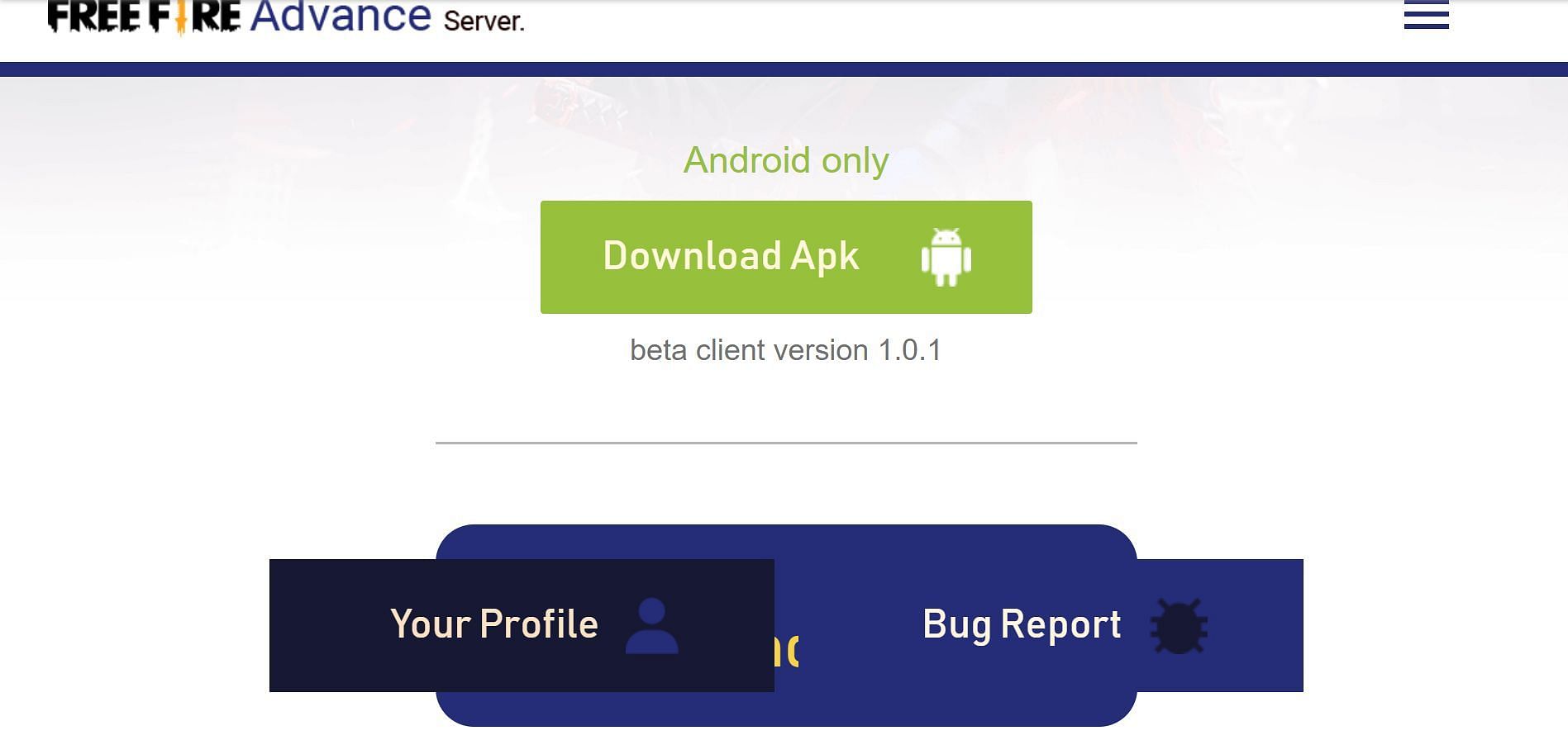 Click the Download APK button (Image via Garena)