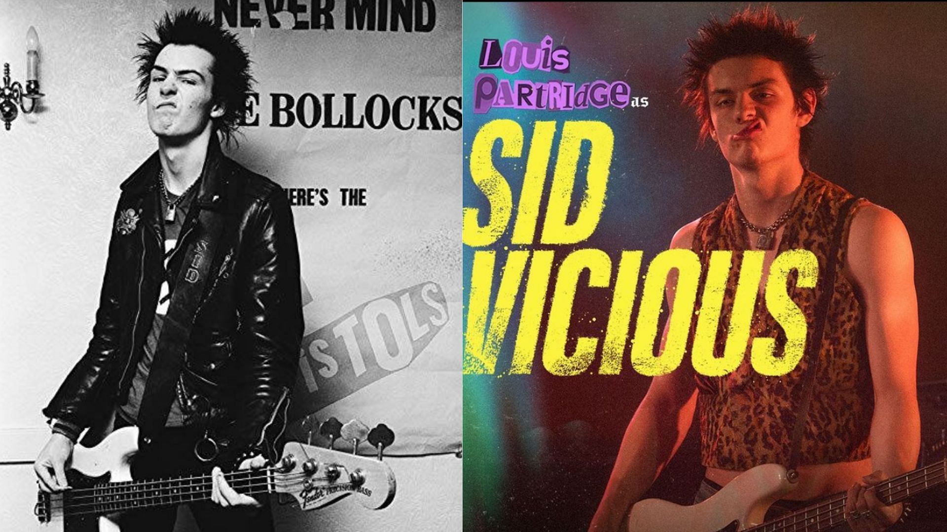 Louis Partridge stars as Sid Vicious in Hulu&#039;s upcoming limited series, Pistol (Image via @theJeremyVine/Twitter, @pistol/Instagram)