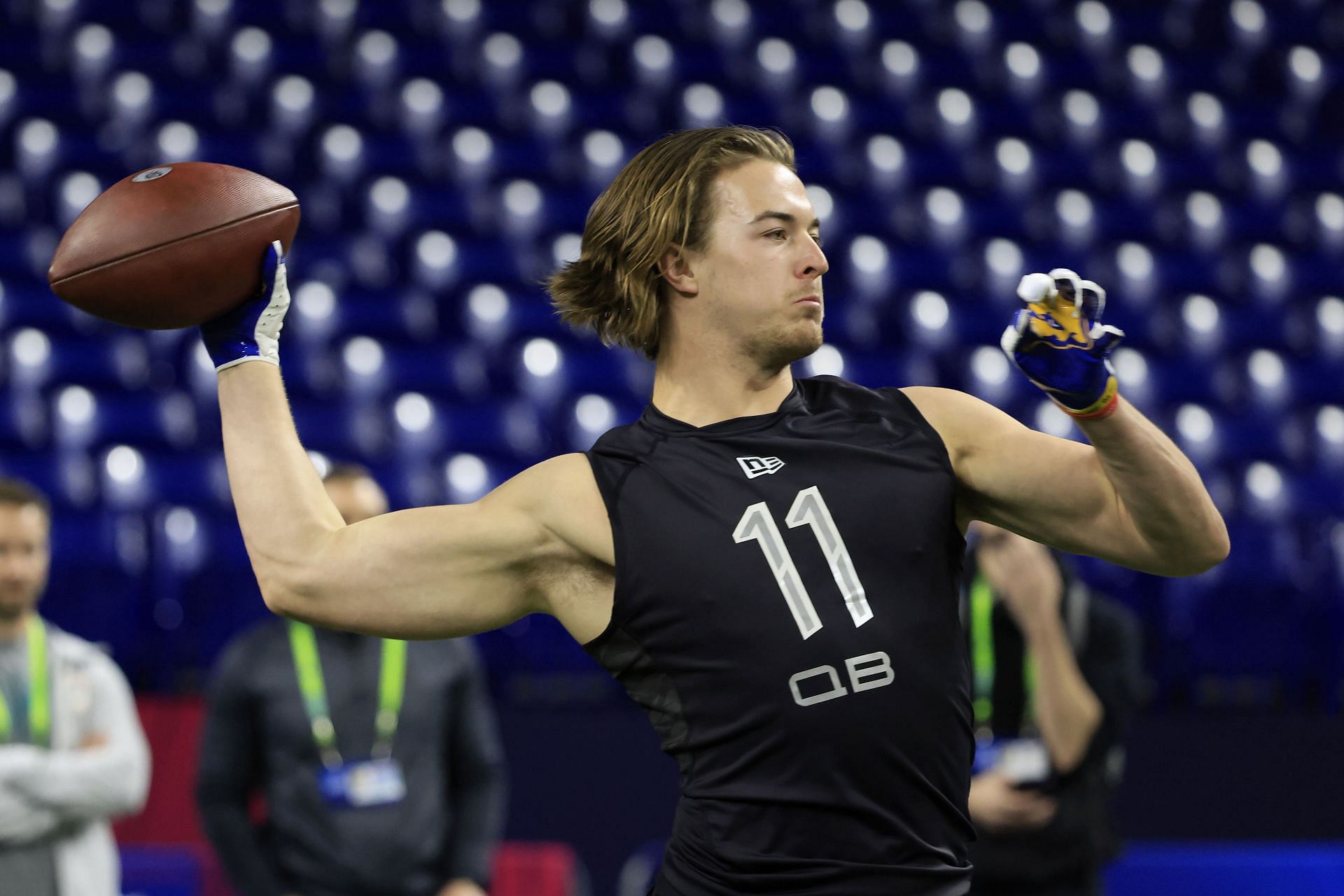 Pittsburgh Steelers quarterback Kenny Pickett at the NFL Combine