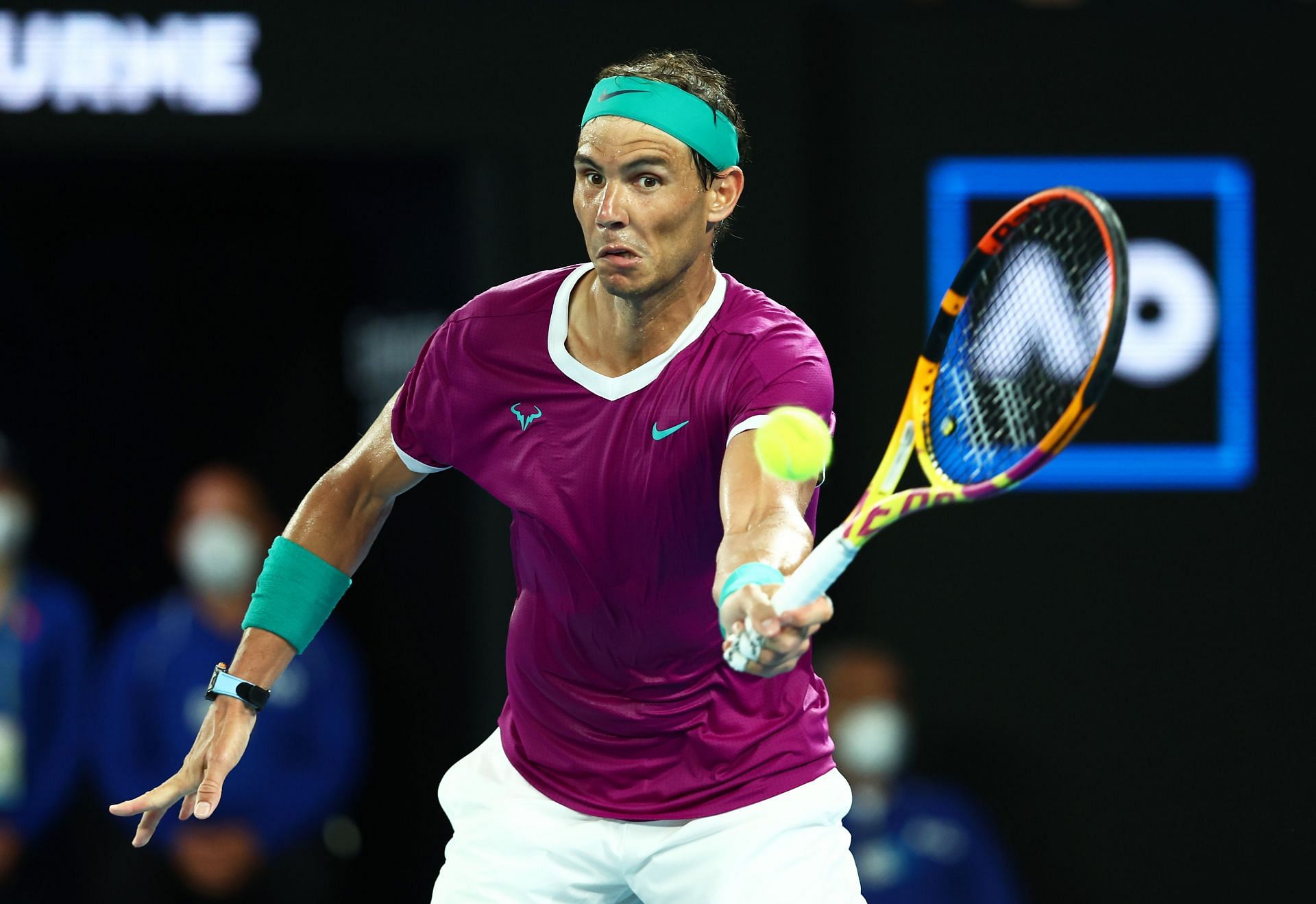Rafael Nadal in action at the 2022 Australian Open