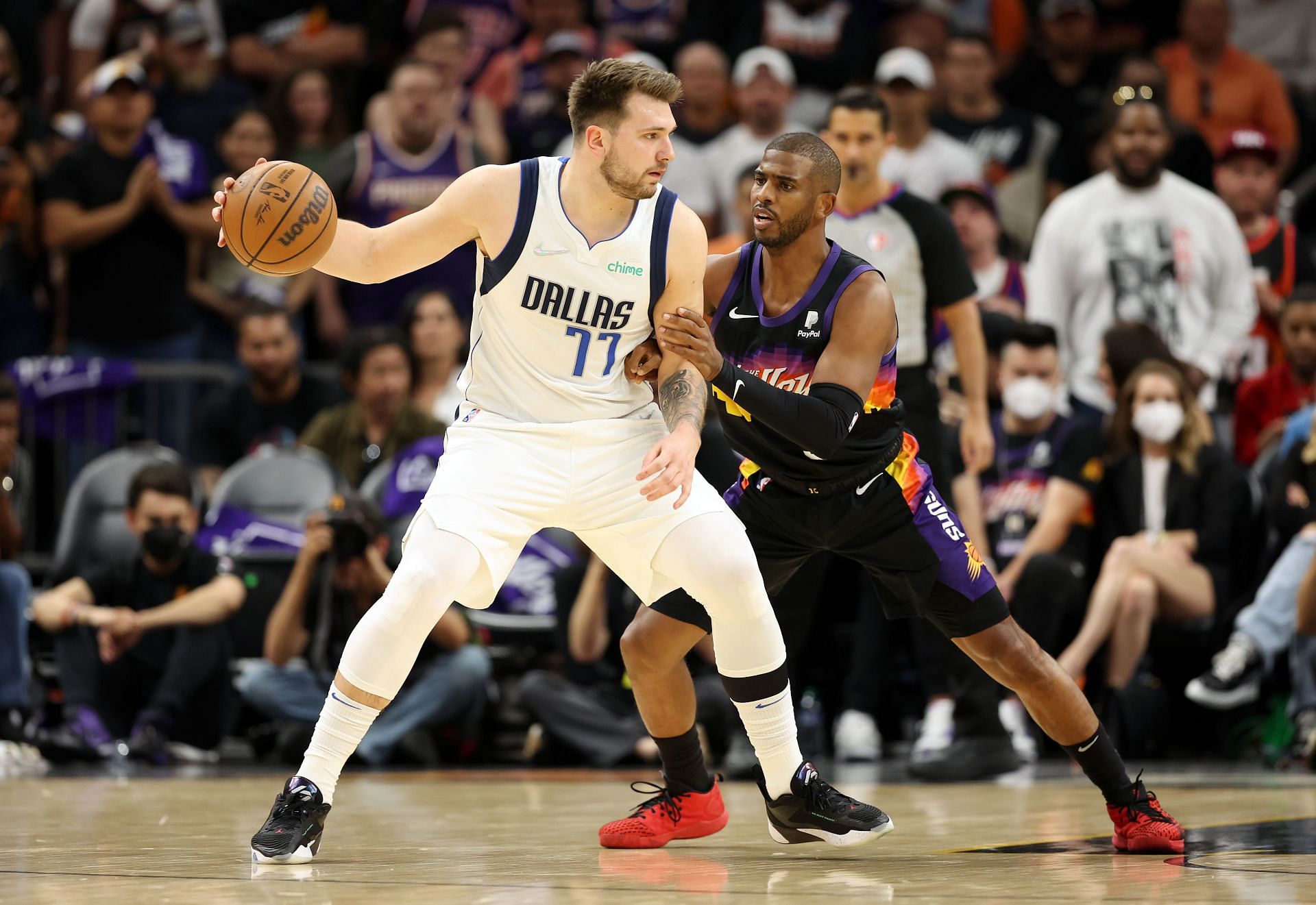 Luka Doncic opened the series against the Suns with 45 points.