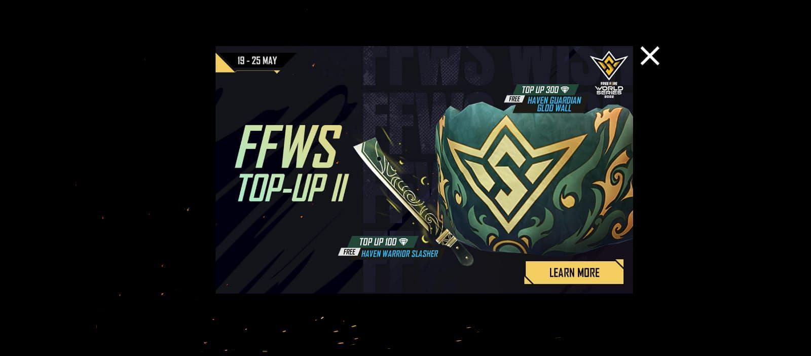 The new FFWS Top-Up II event (Image via Garena)