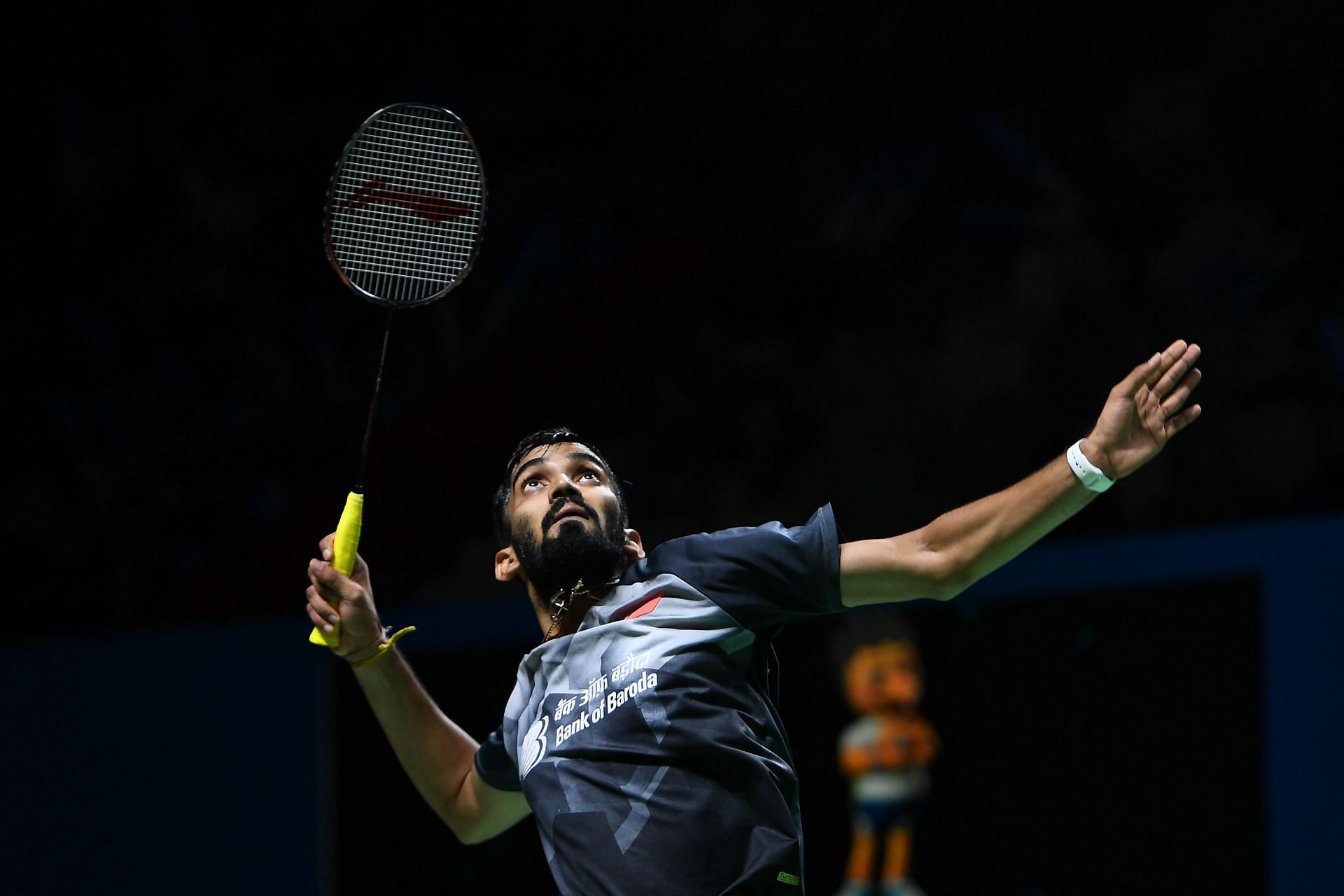 Srikanth attempts a smash at the Indonesia Open