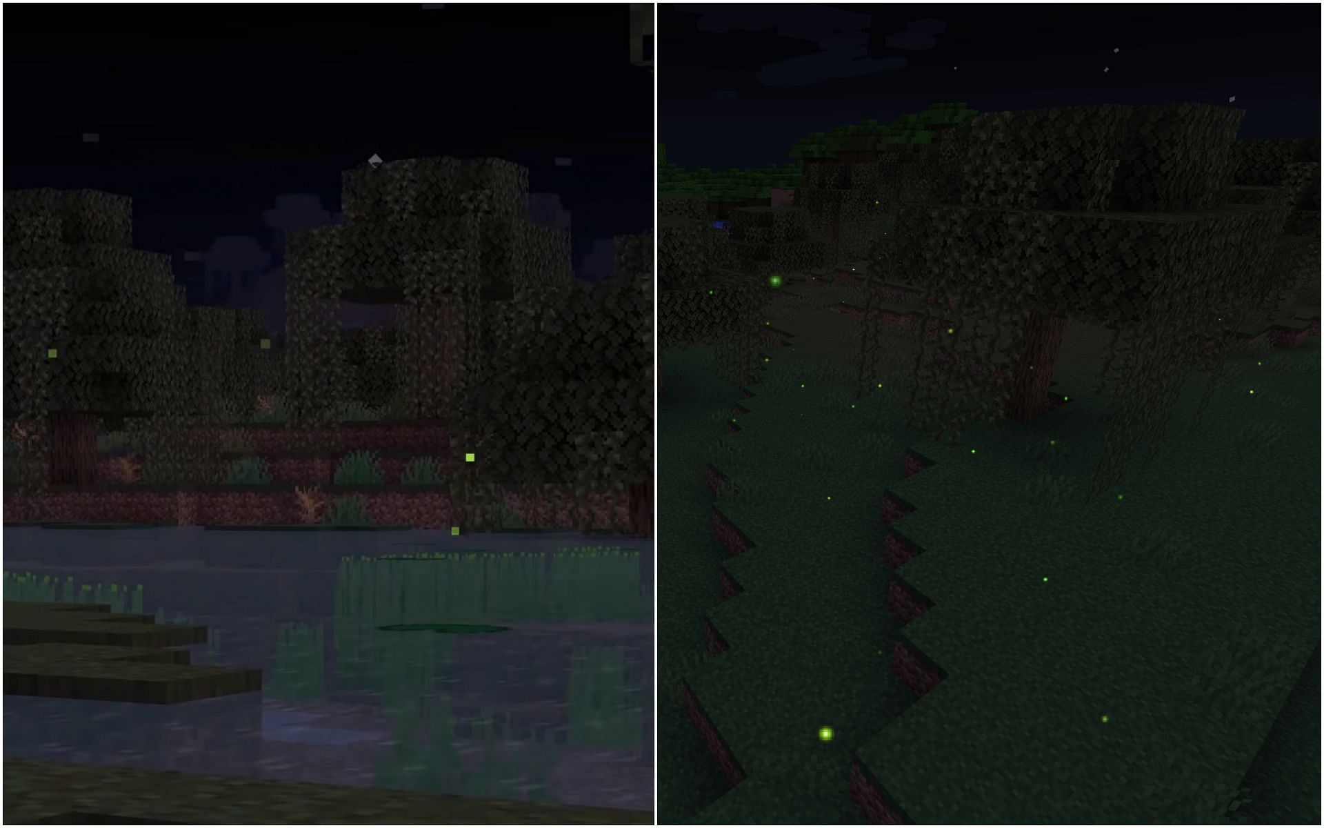 The mob showcased in the Minecraft Live event vs the Illuminations mod (Image via Mojang &amp; CurseForge)