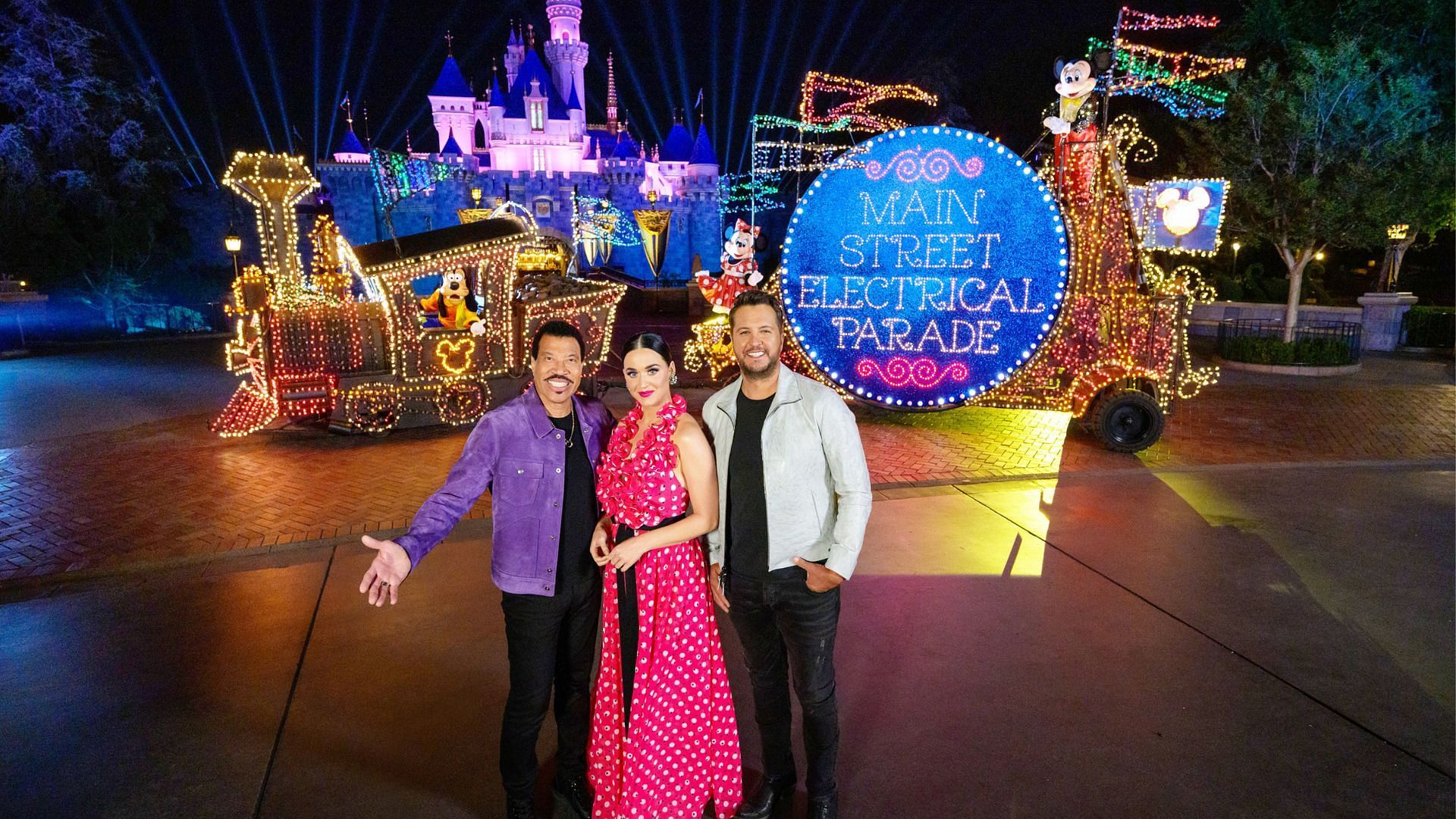 Judges of American Idol season 20 in Disney Land (Image via ABC)