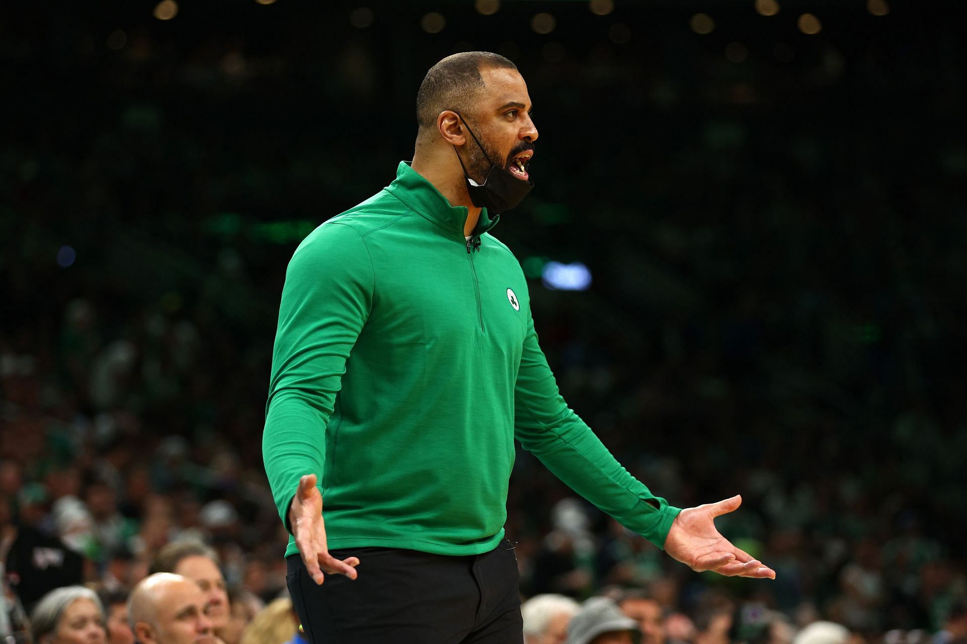 Ime Udoka reacts to a call in Game 5.