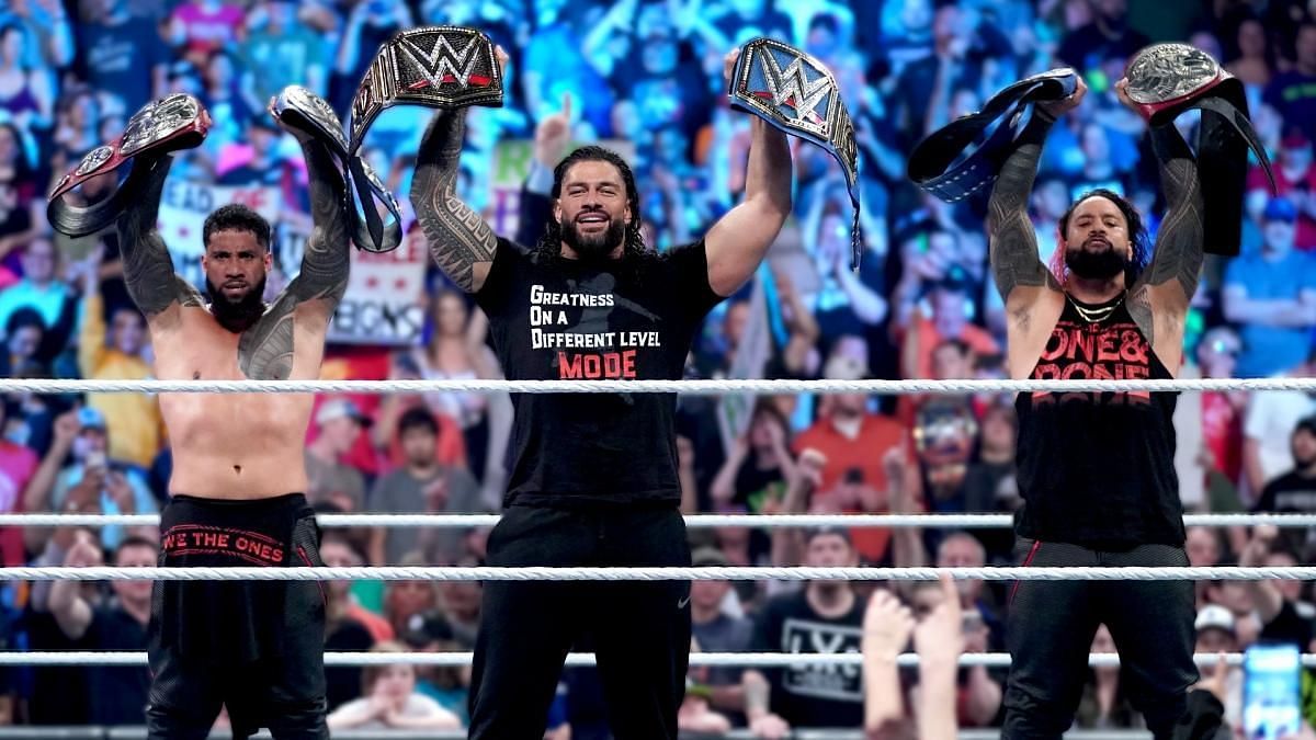 The Bloodline standing tall at the end of WWE SmackDown