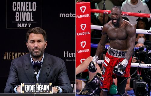 Eddie Hearn (left), Deontay Wilder (right)