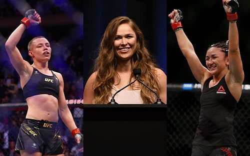 Rose Namajunas (Left), Ronda Rousey (Center), Carla Esparza (Right)