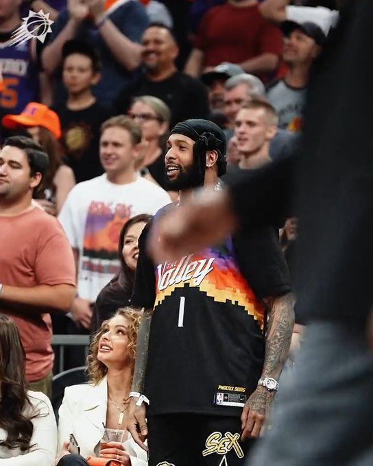 Odell Beckham Jr. attends Phoenix Suns playoff game with girlfriend