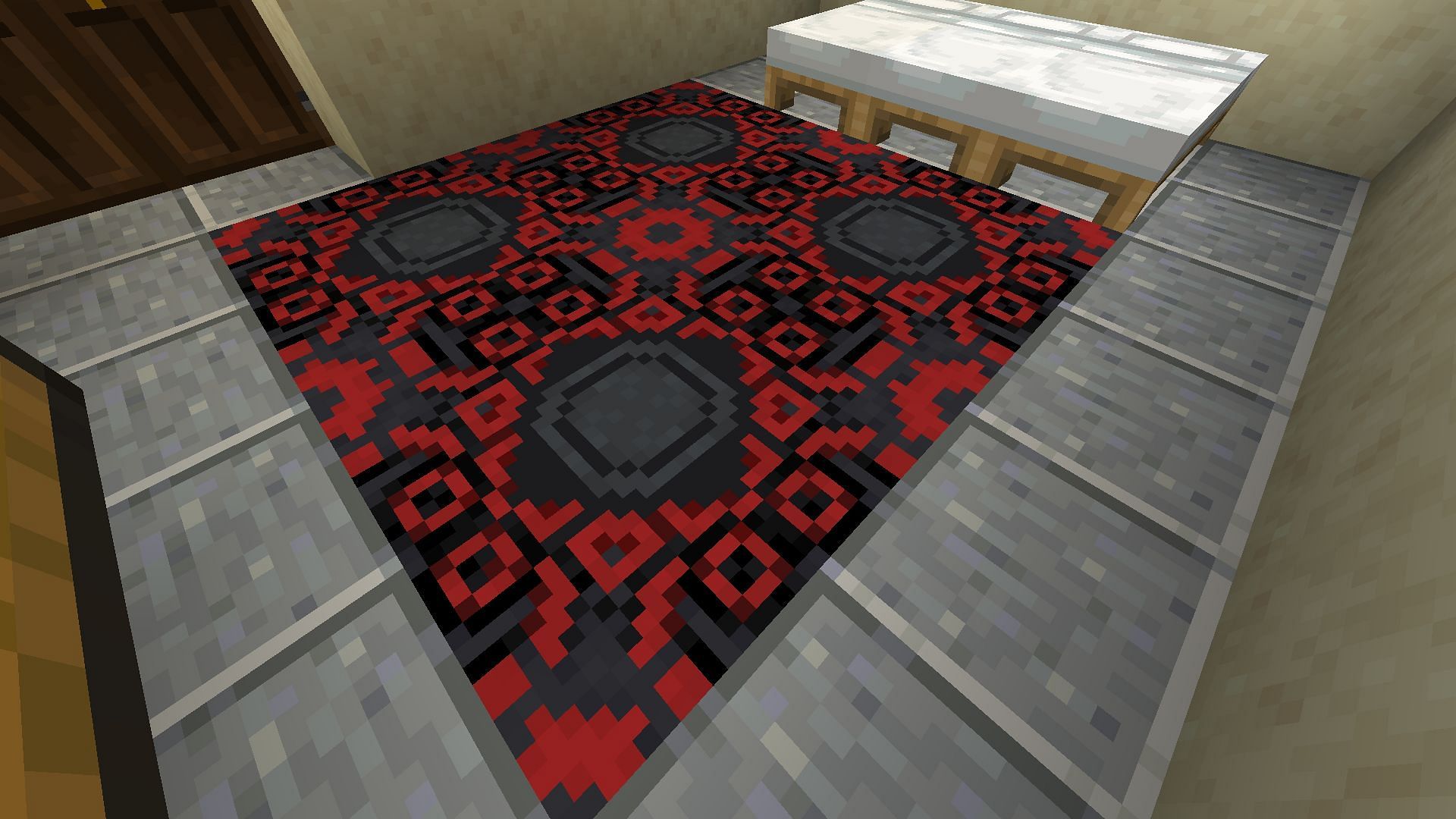 Black glazed terracotta adds detail to the floor (Image via Minecraft)