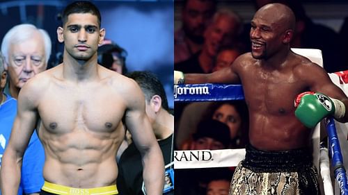 Amir Khan (left) and Floyd Mayweather Jr. (right) [Image credits: Instagram]