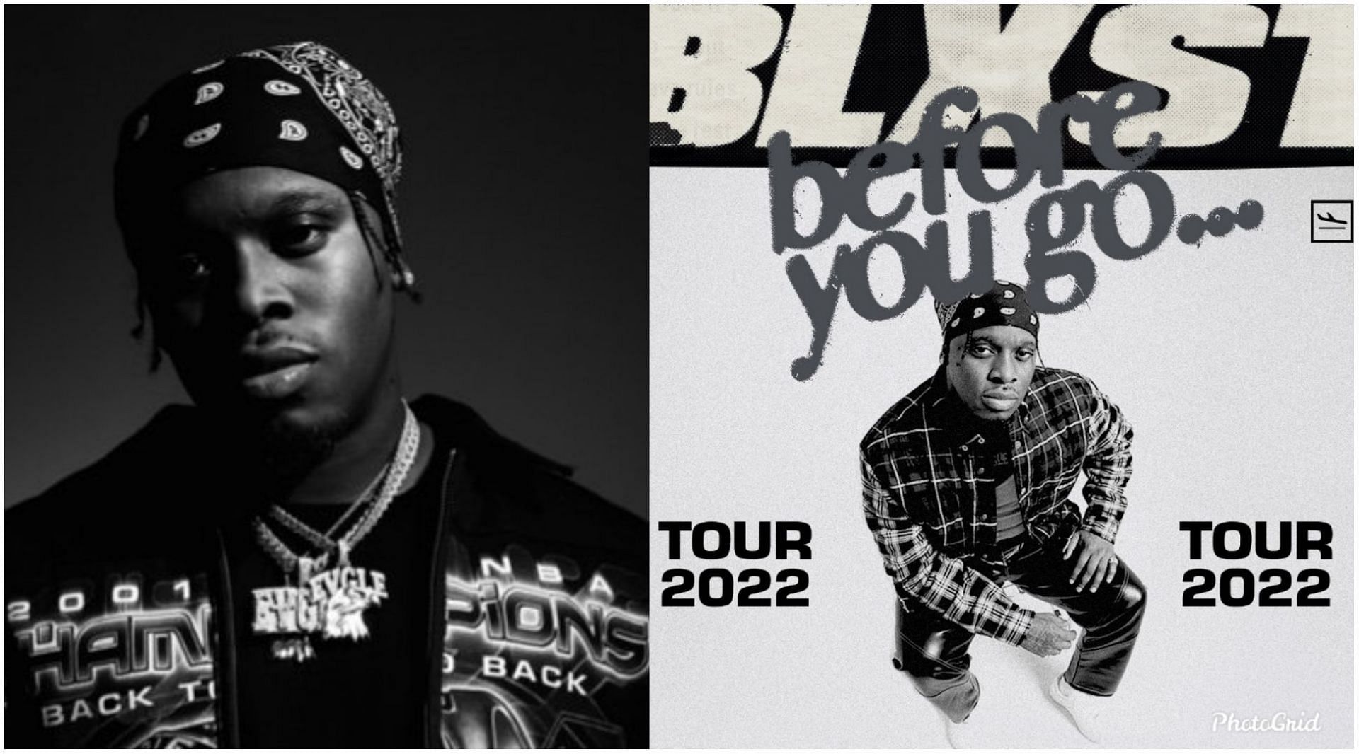 Rapper Blxst will embark on an ambitious world tour in the latter half of 2022, under the title &#039;Before You Go&#039; tour, to support his similarly-titled album (Images via Twitter @blxst)