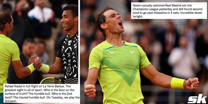 "You come at the king, you best not miss" - Tennis fans in awe as Rafael Nadal pulls off comeback win against Felix Auger-Aliassime at French Open