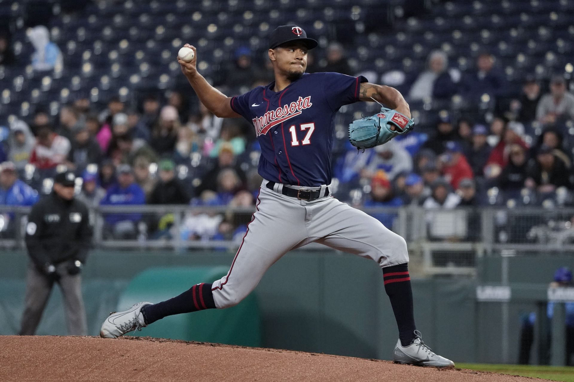 Chris Archer of the Minnesota Twins pitches in the first inning against the Kansas City Royals.