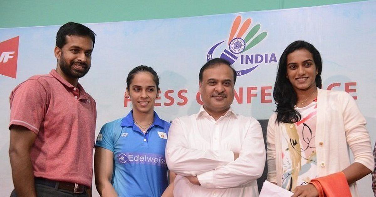 Badminton Association of India president Himanta Biswa Sarma (3rd from L) and Pullela Gopichand (L) will be part of the six-member Core Committee. (Pic credit: BAI)