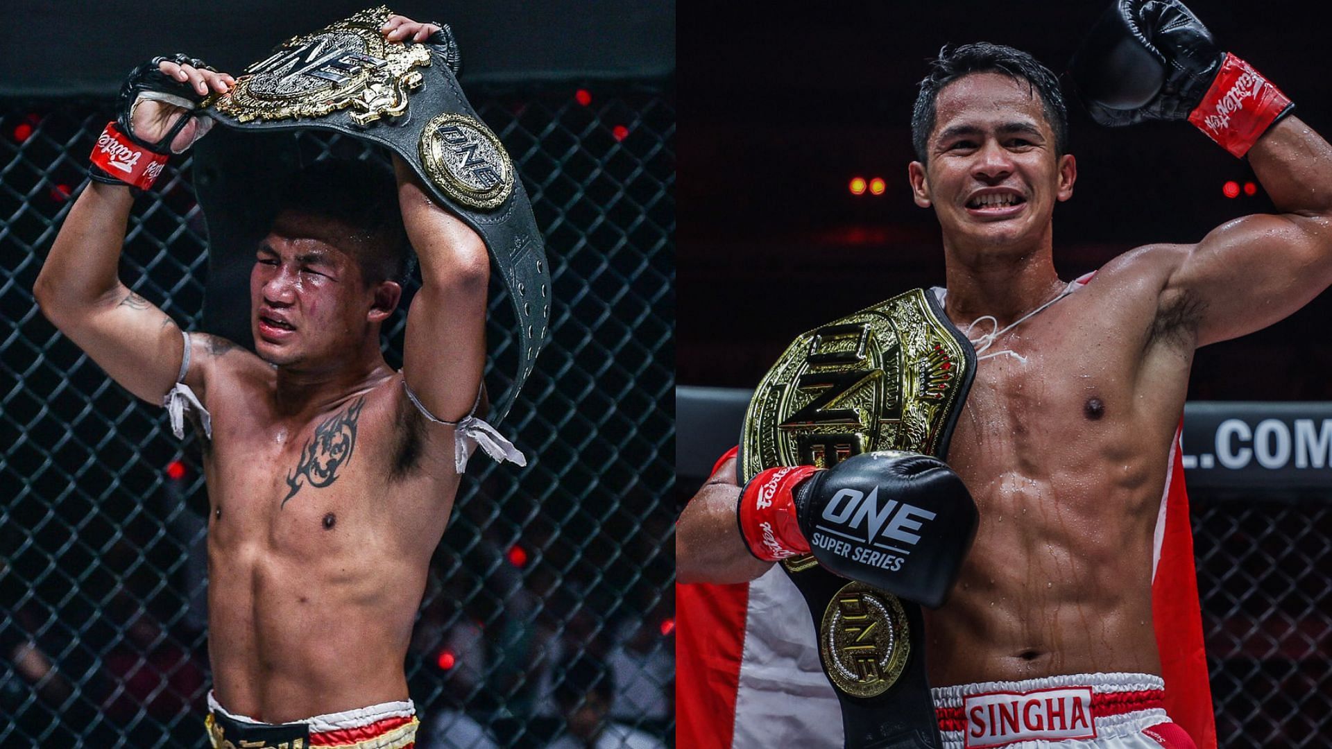 [Photo Credits: ONE Championship] R. Jitmuangnon and Superbon Singha Mawynn