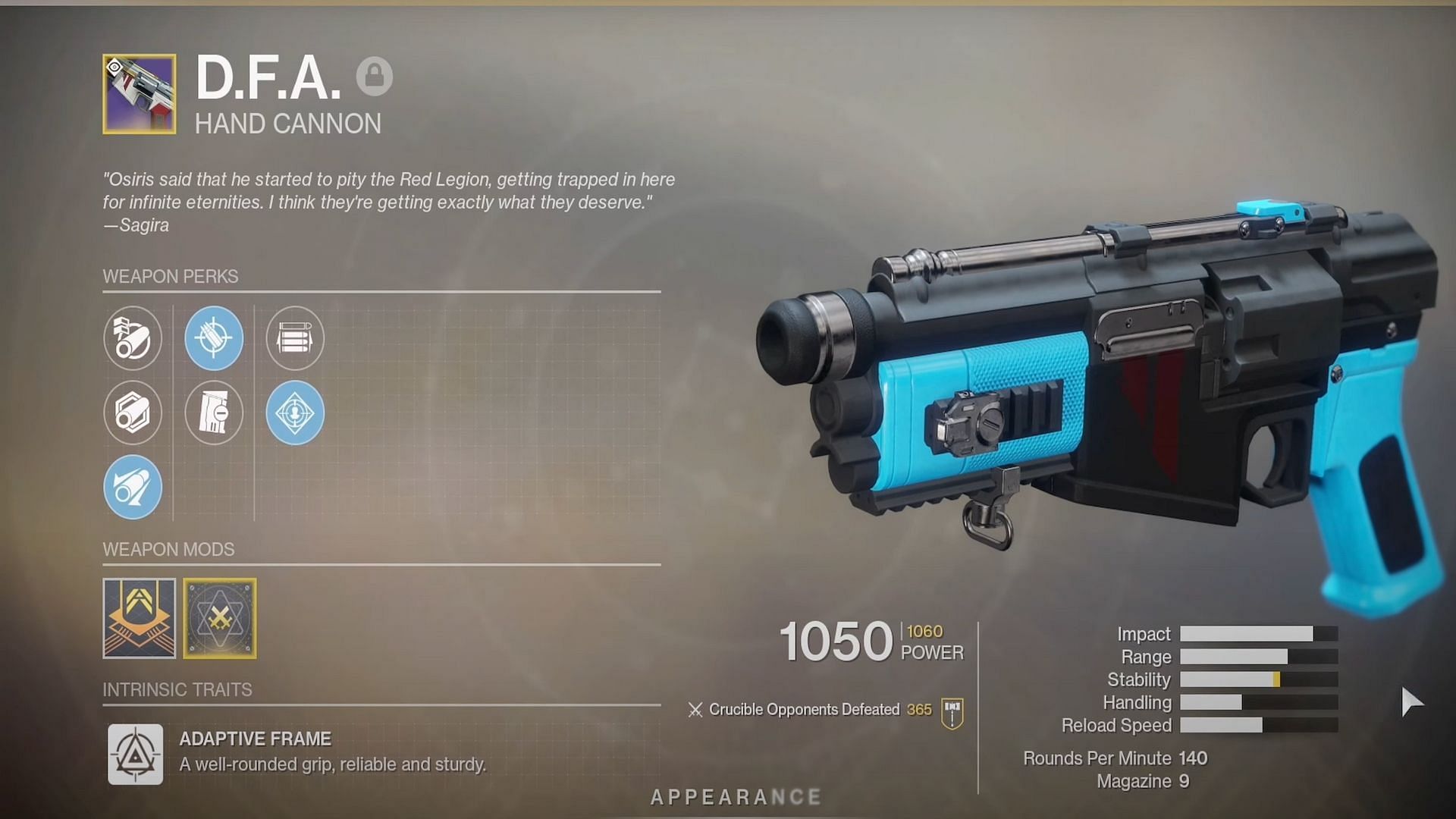 Players can obtain the D.F.A. in Season 17 by completing Nightfall activities (Image via iFrostBolt/YouTube)