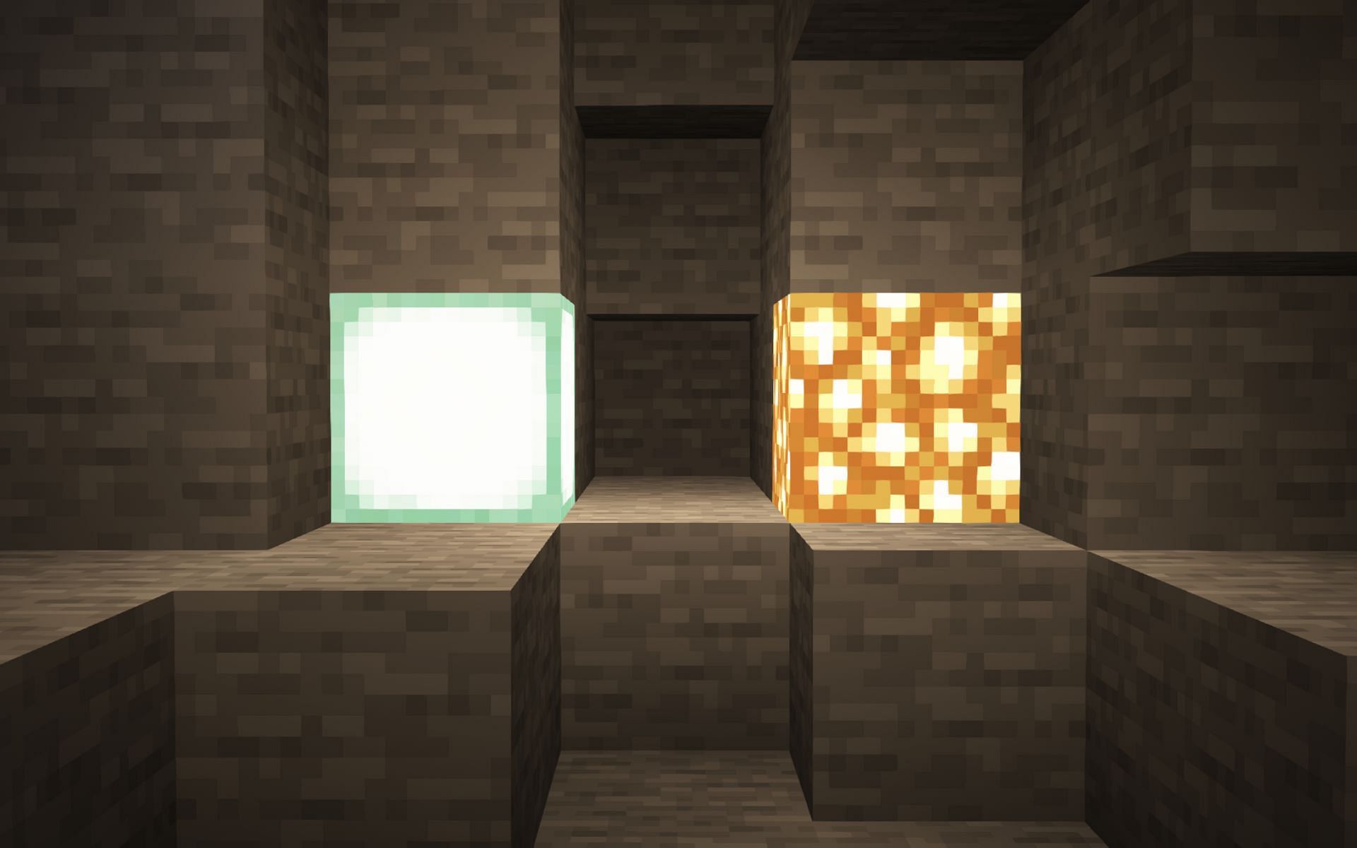 Sea Lantern and Glowstone (Image via Minecraft)