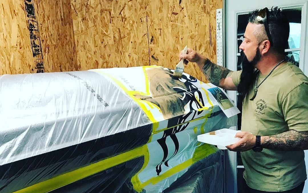 Trey Ganem is a custom casket maker and owner of SoulShine Industries (Image via Soulshine Industries/Instagram)