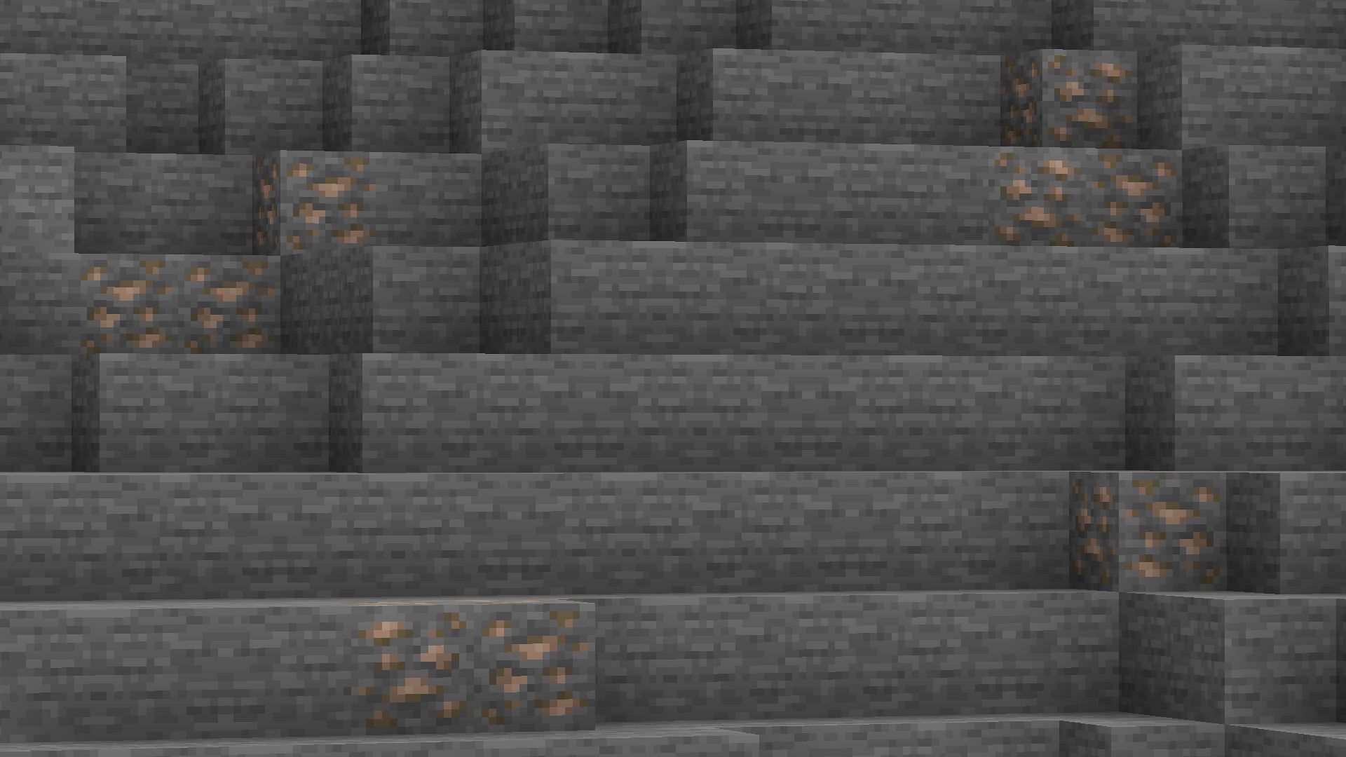 Loads of ore blocks found at the top of a mountain (Image via Mojang)