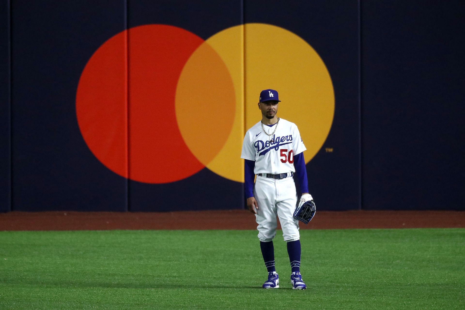 Mookie Betts makes absurd throw from deep RF line to nail runner going for  3rd, also hits his 1st Dodgers home run