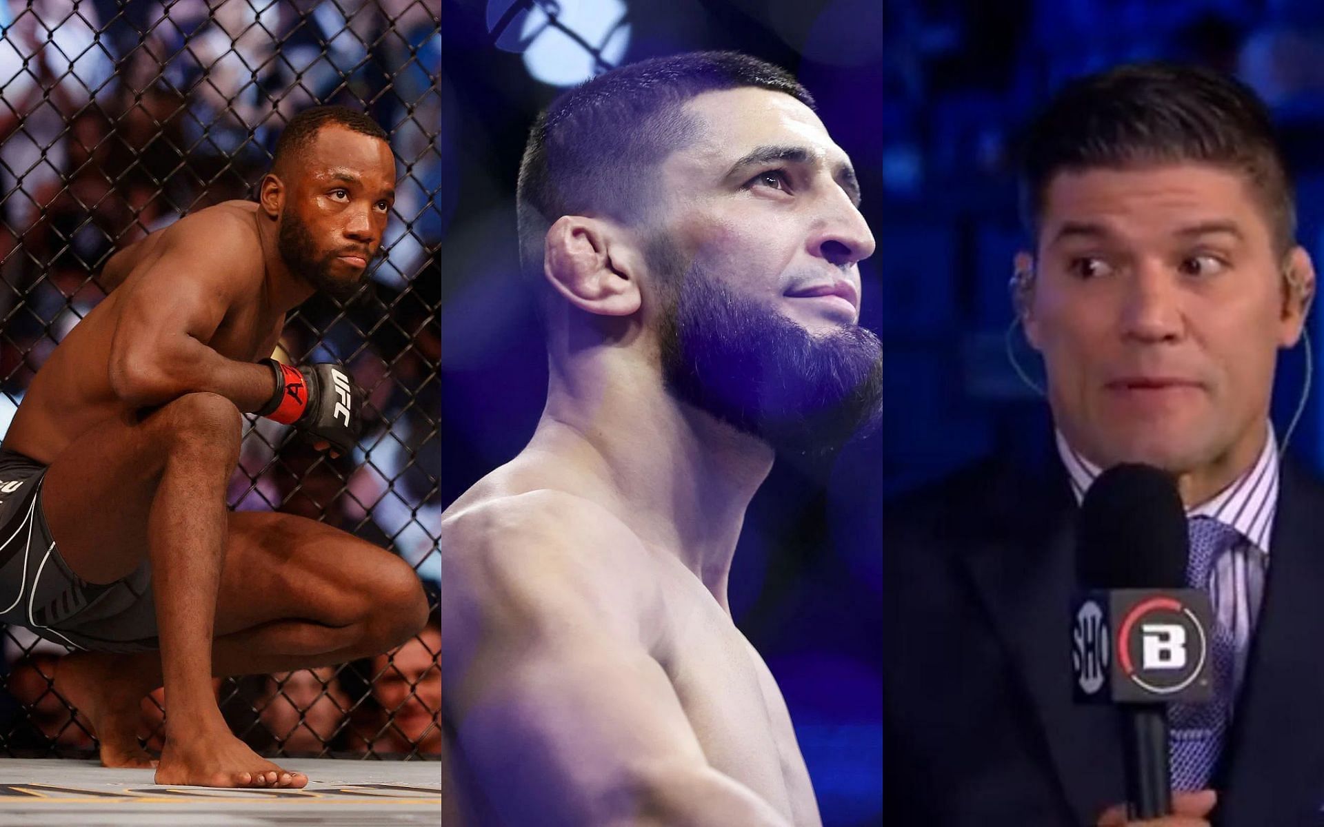 Leon Edwards (Left), Khamzat Chimaev (Middle) and Josh Thomson (Right) (Images courtesy of Getty and @therealpunk Instagram)