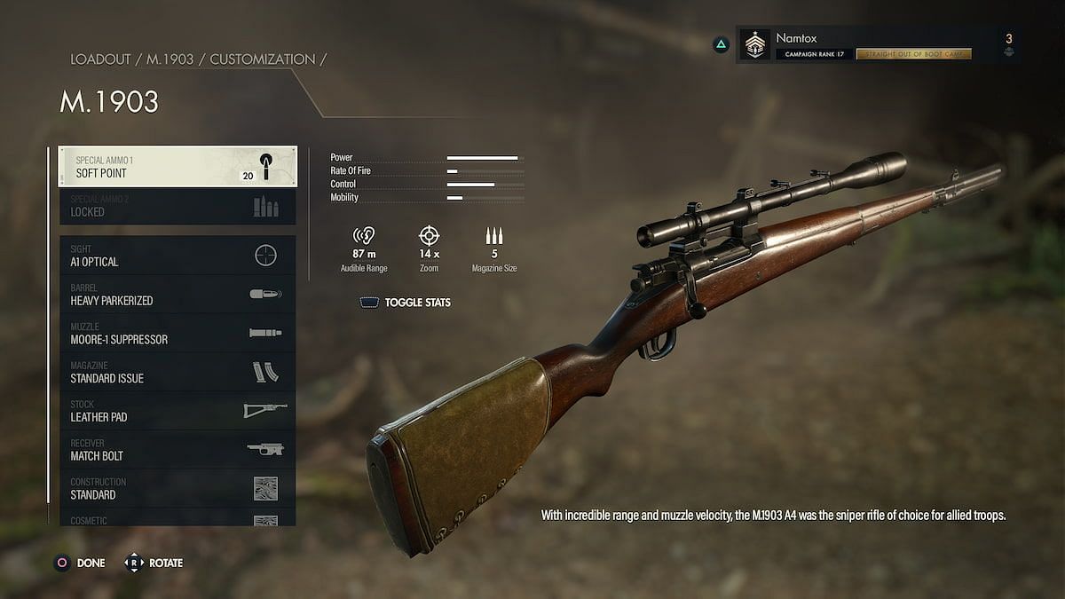 Sniper Elite 5 allows for a large amount of weapon customization (Image via Rebellion Developments)