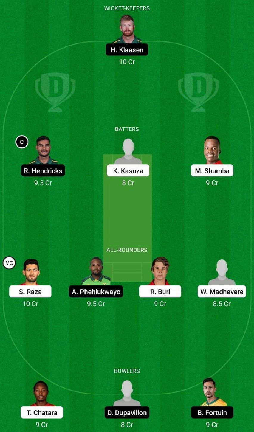 ZIM-XI vs SA-A Dream11 Fantasy Tip #1