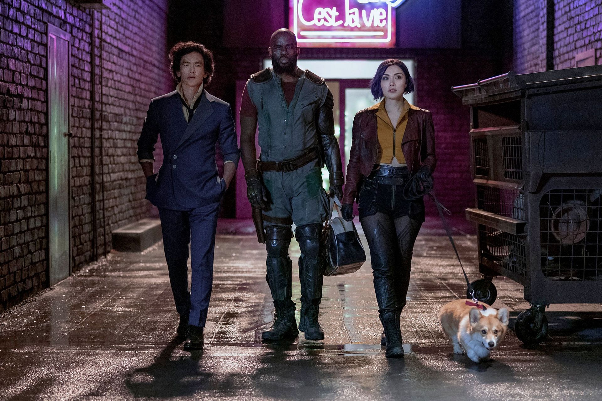 The cast of Cowboy Bebop - John Cho, Musatfir Shakir, Daniella Pineda (Image via Netflix)