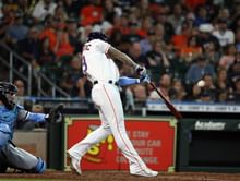 Watch: Houston Astros first baseman JJ Matijevic silences Chicago White Sox, hammers a home run on his first MLB hit