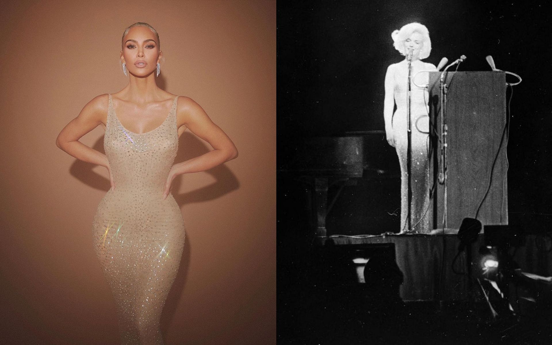 Marilyn Monroe&#039;s iconic dress was ruined after Kim wore it at Met Gala (Image via @kimkardashian/Instagram)