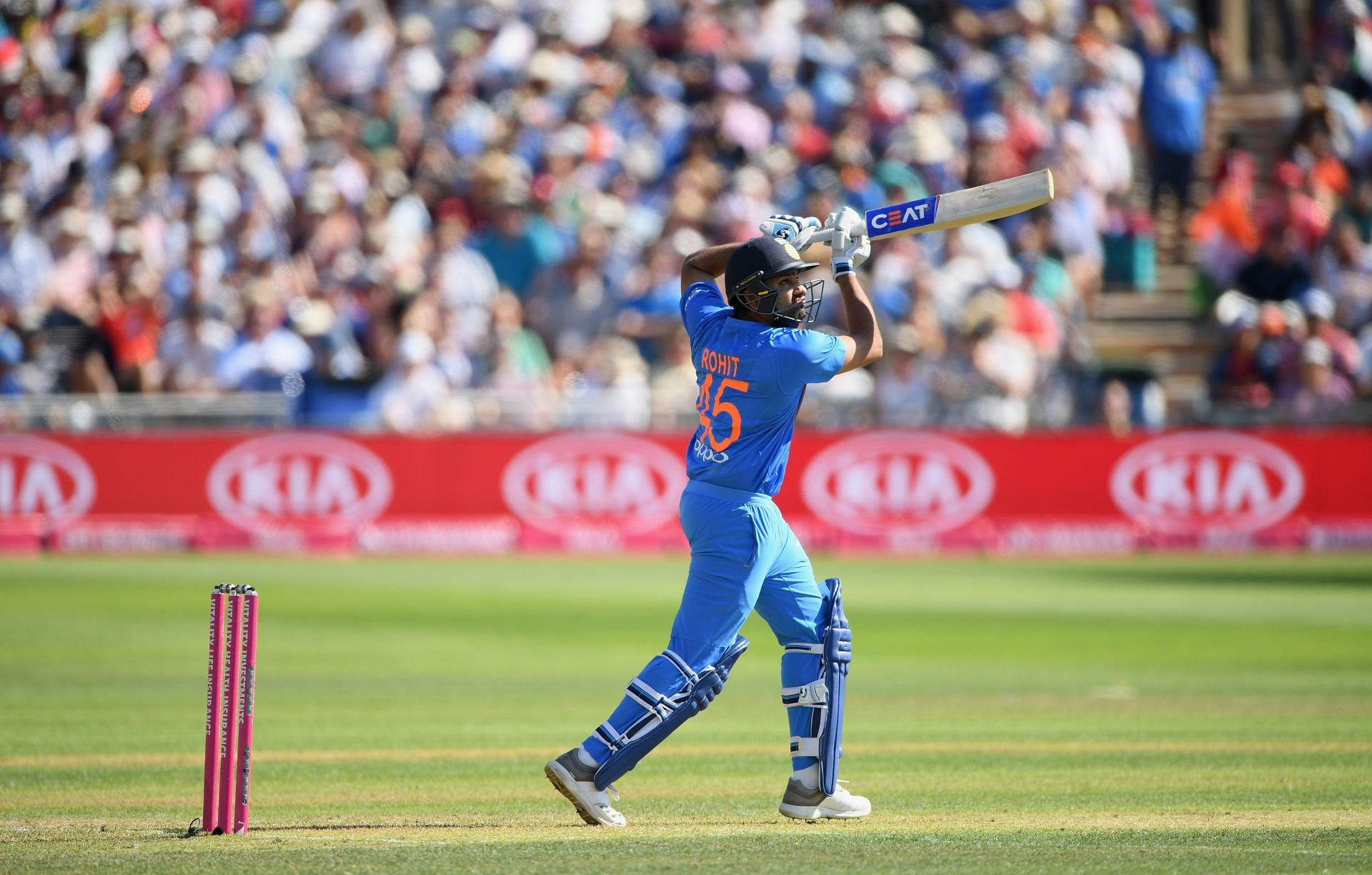 Rohit Sharma, in action against England in 2018