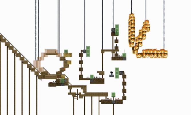 Minecraft Redditor builds wild rollercoaster with slime blocks and fire