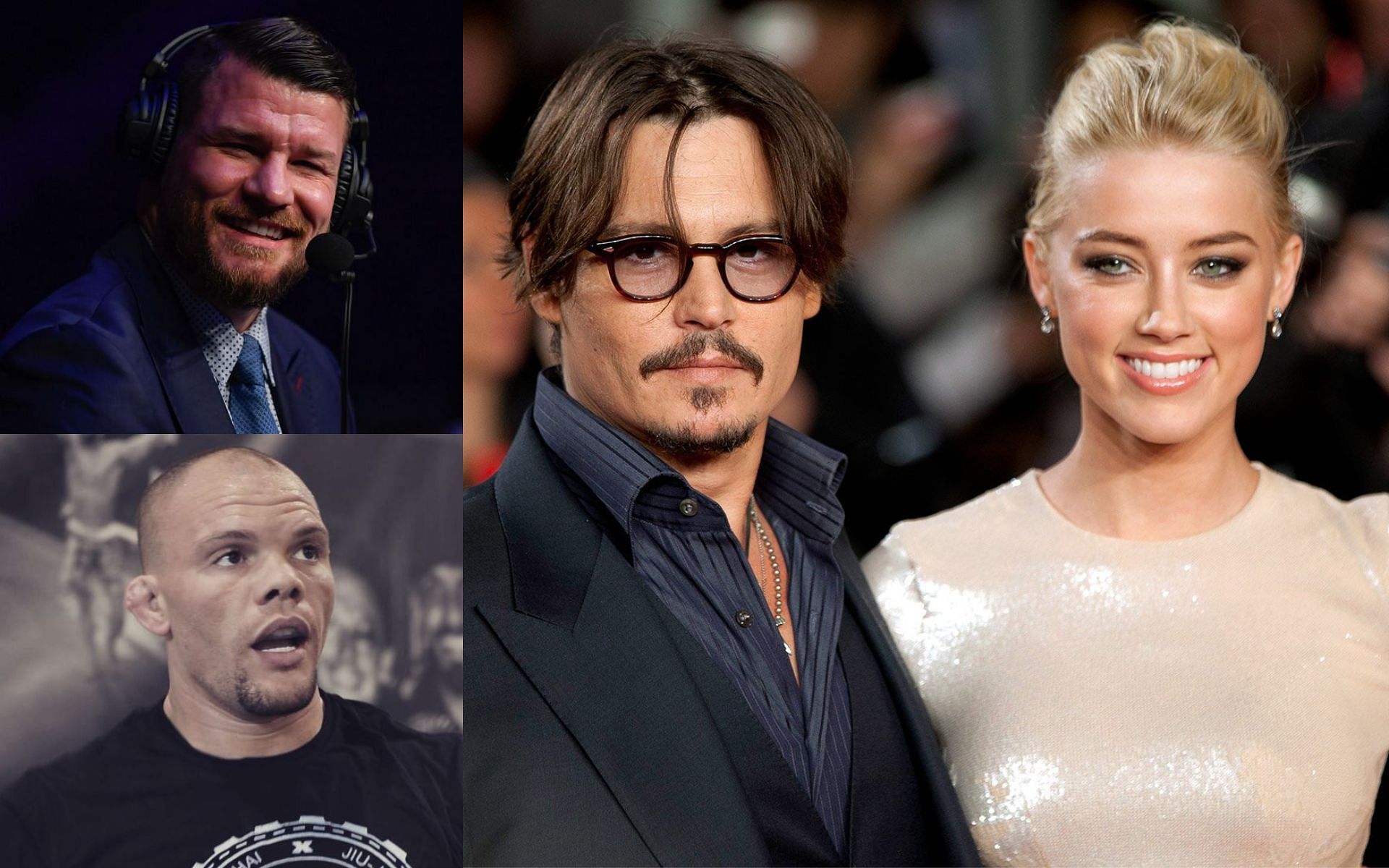 Michael Bisping and Anthony Smith react to the Johnny Depp vs. Amber Heard trial [Photo credit: Culture Crave on Twitter &amp; @lionheartsmith on Instagram]