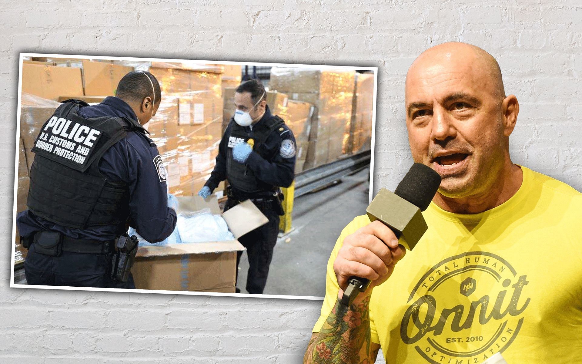 Joe Rogan reacted to U.S Customs seizing a shipment of drugs [Left image via cbp.gov]